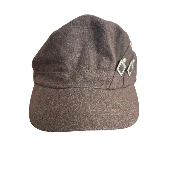 David Young Wool Blend Hat Silver Tone Hardware DYA-2165CD Brown Adjustable - Picture 2 of 5